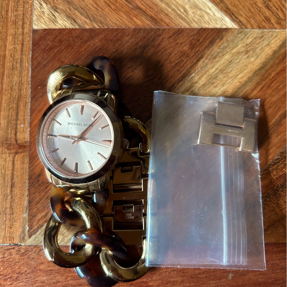 Michael Kors Rose Gold and Tortoise Shell Bracelet Watch